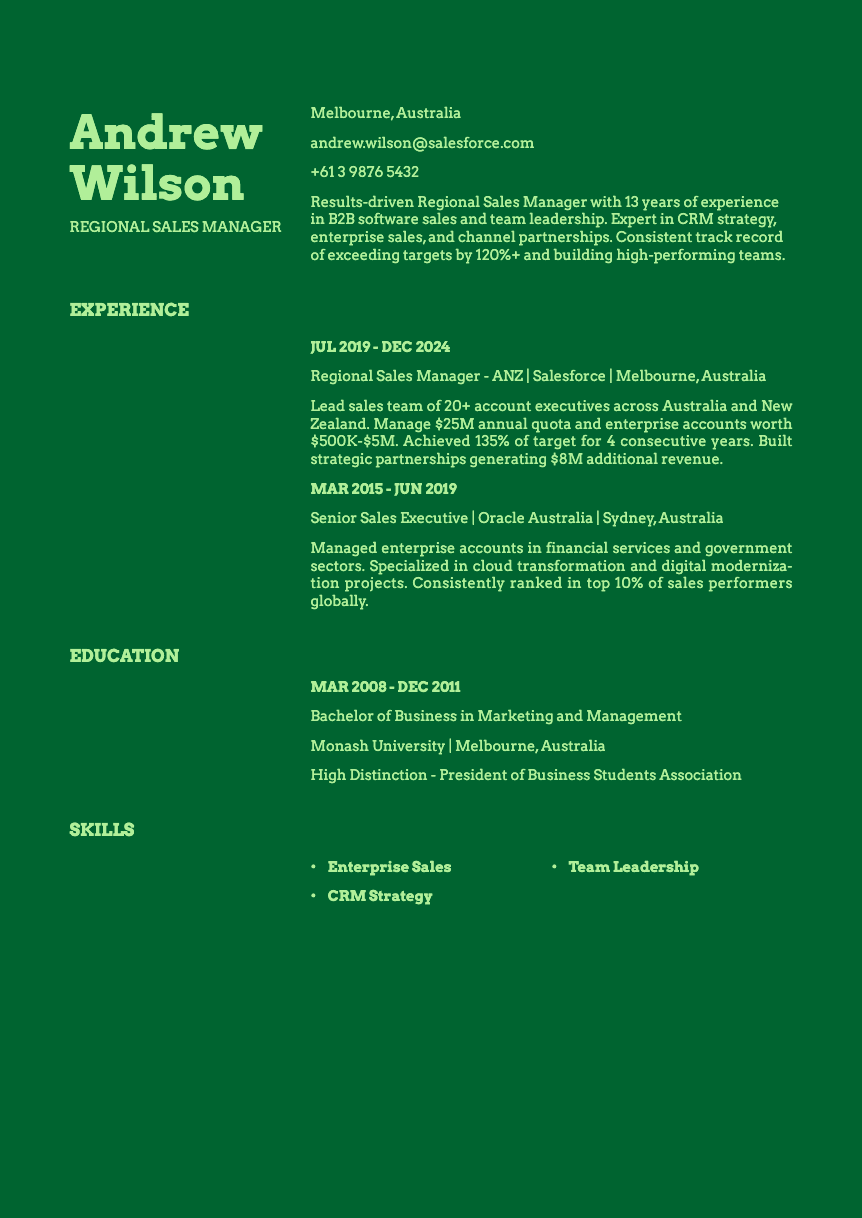Emerald Resume Template