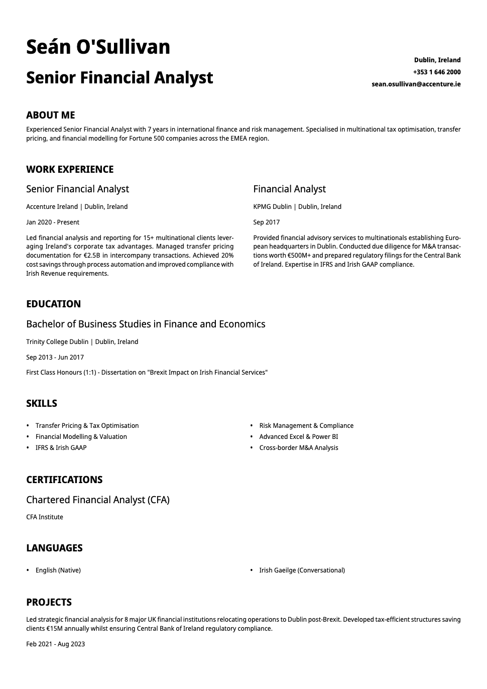 Graphite Resume Template