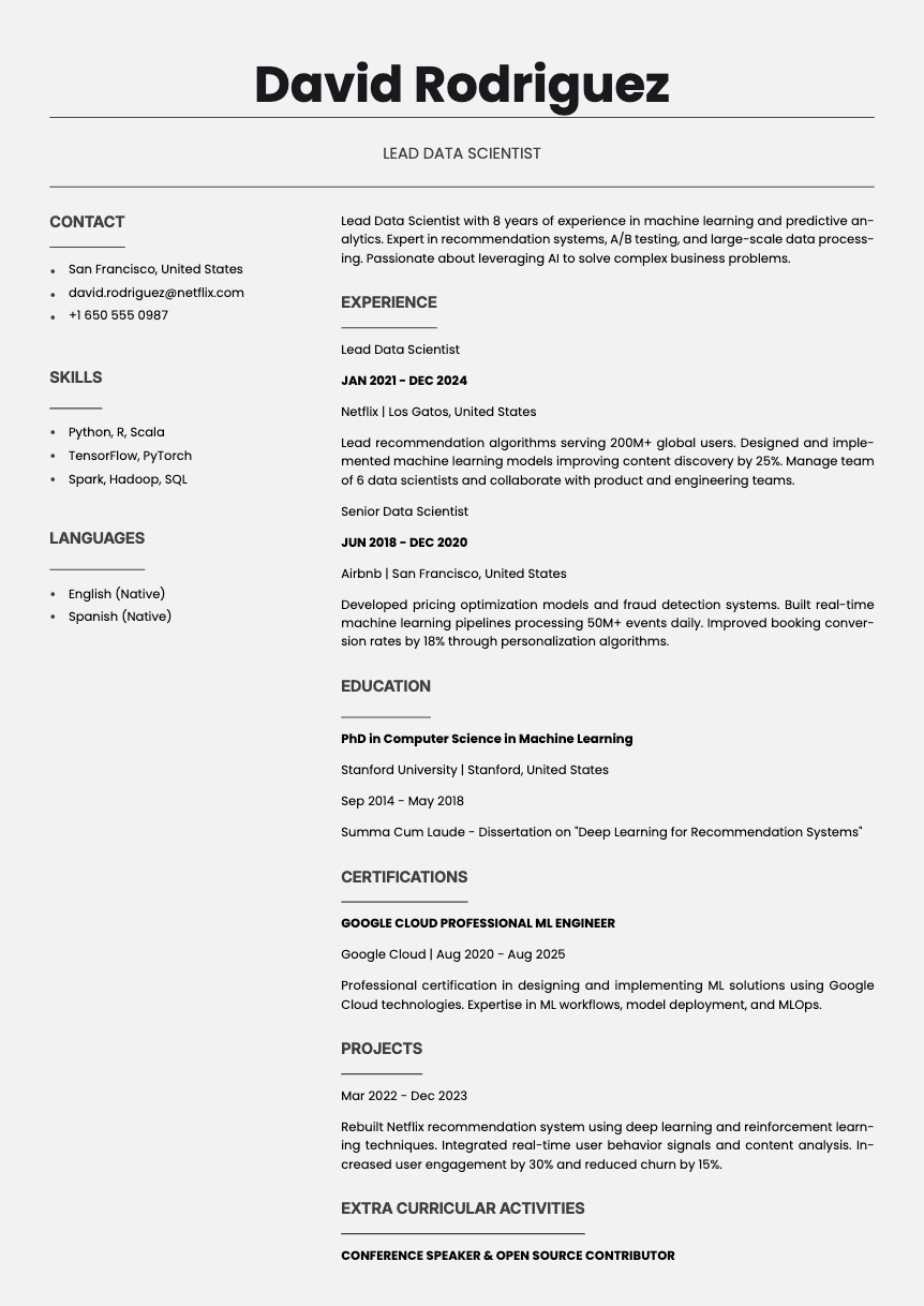 Quartz Resume Template