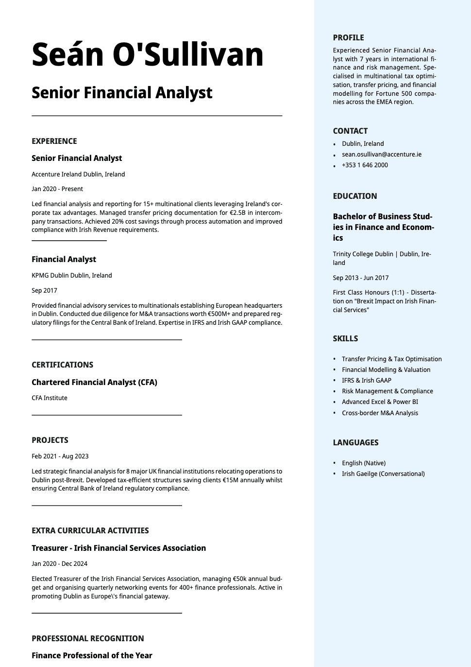 Vanta Resume Template