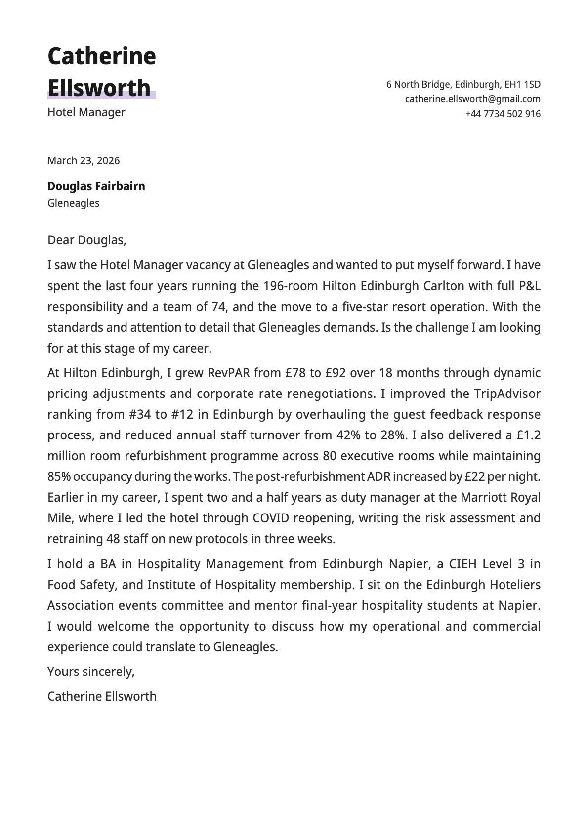 undefined cover letter example