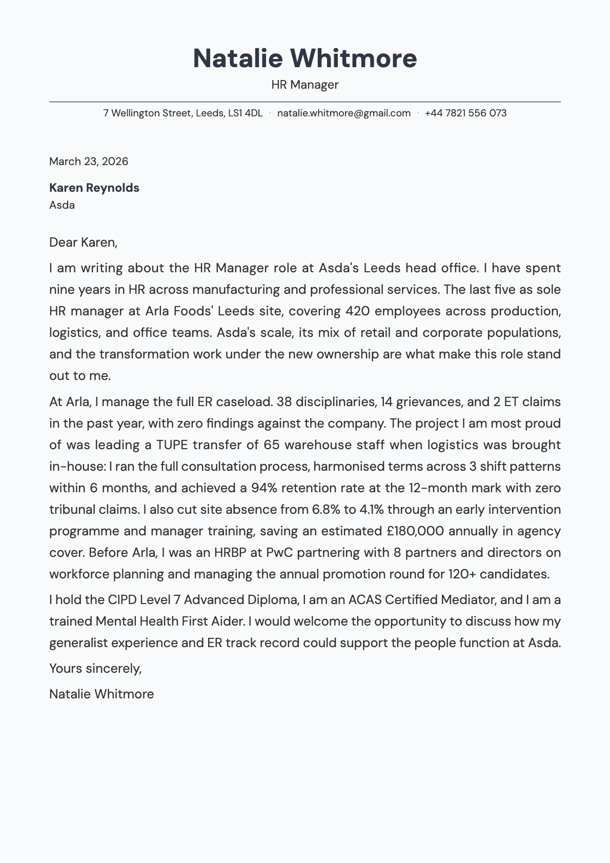 undefined cover letter example