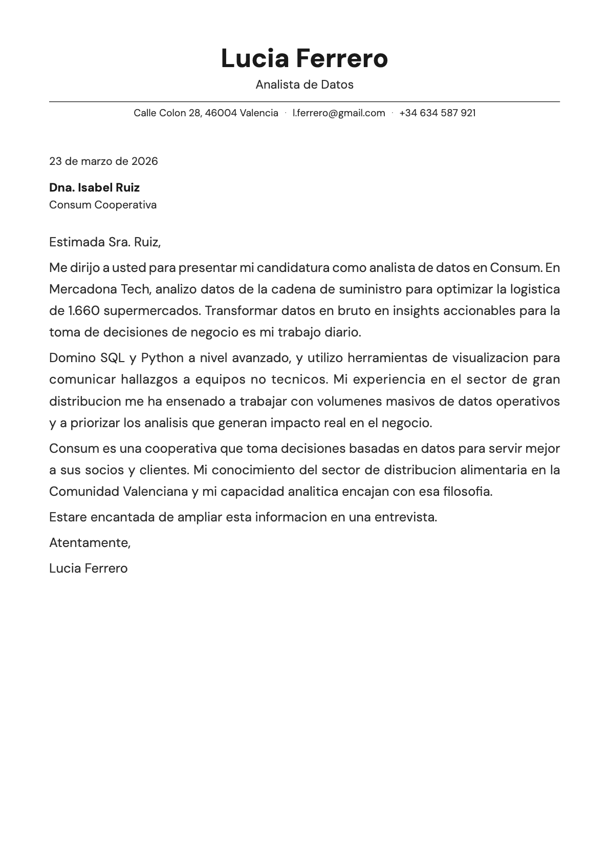 undefined cover letter example