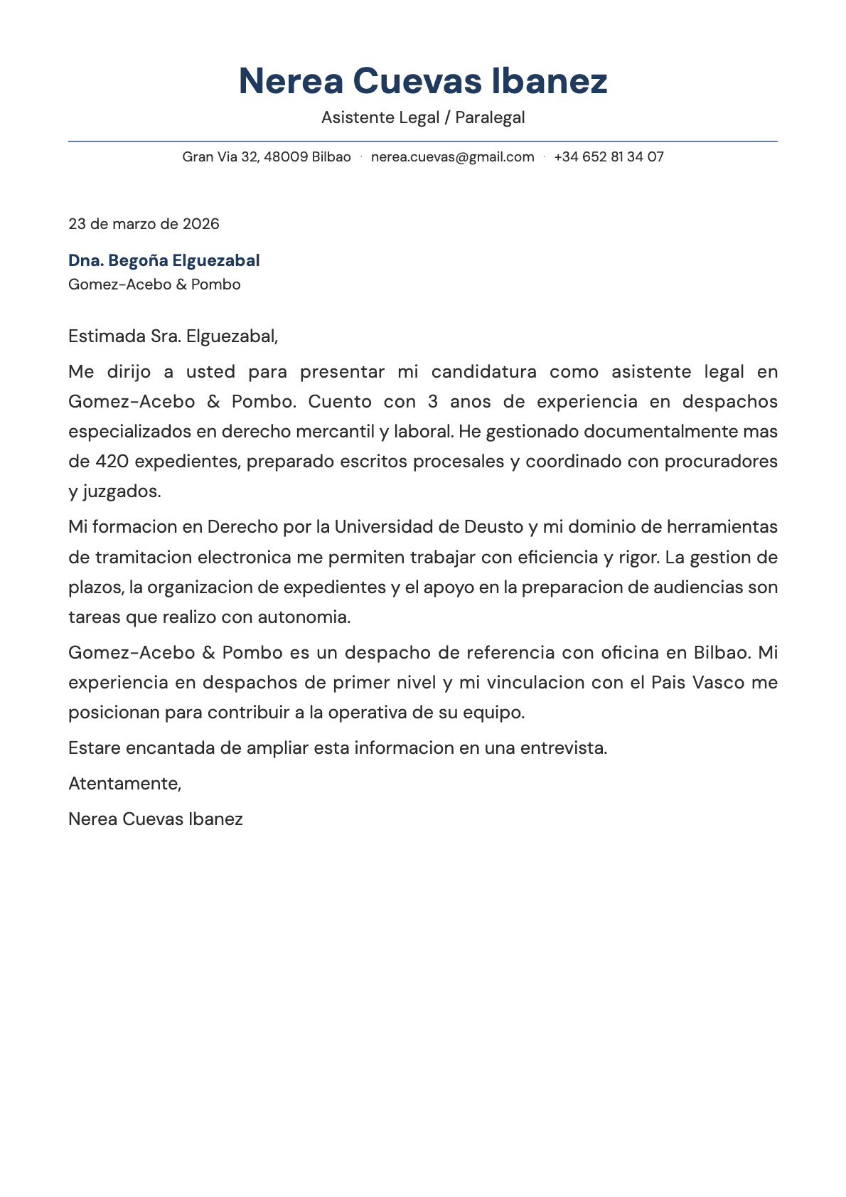 undefined cover letter example