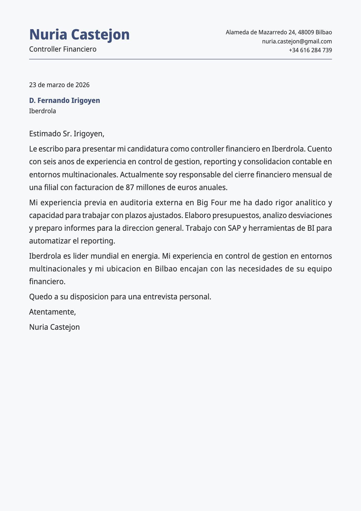 undefined cover letter example