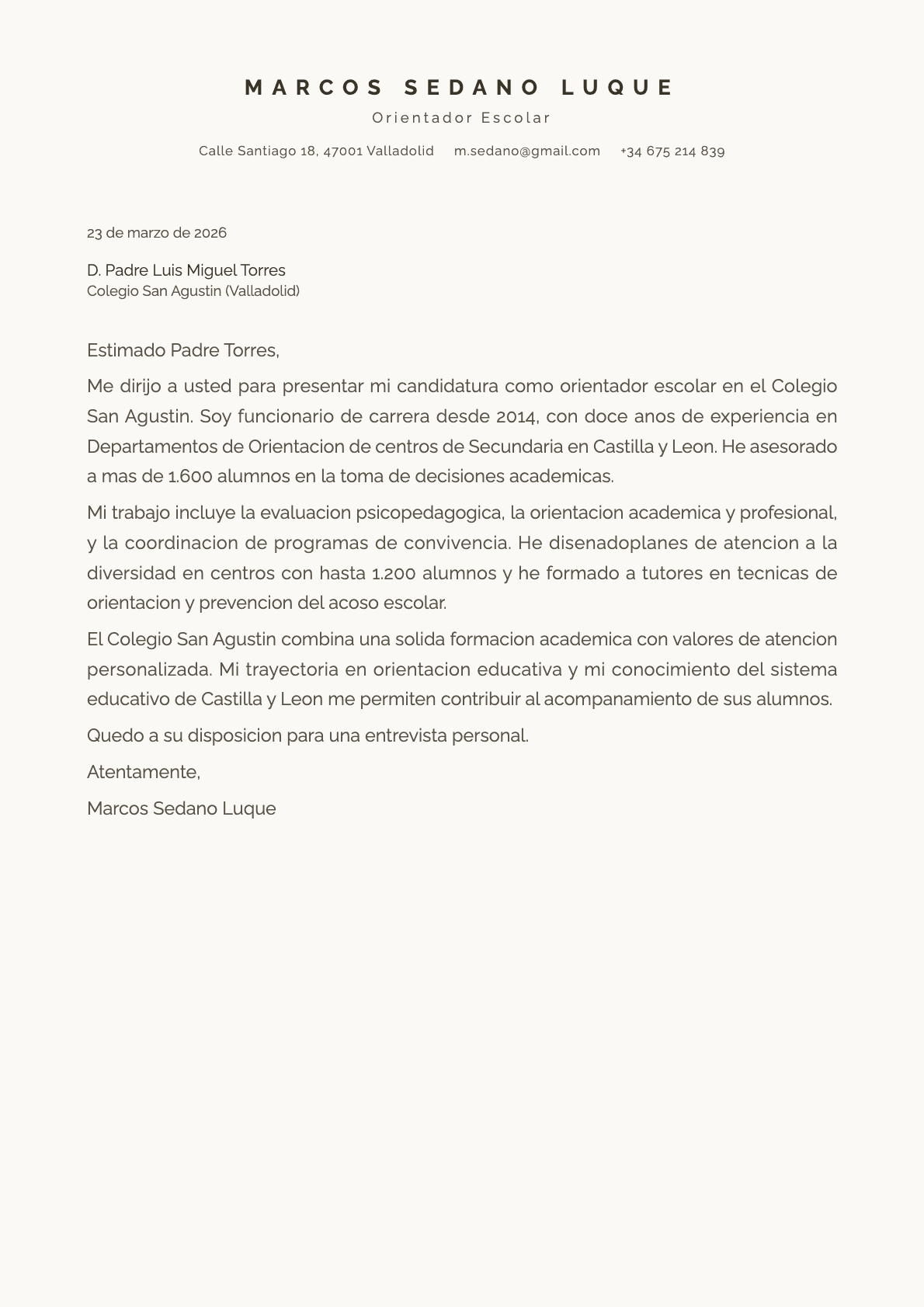 undefined cover letter example