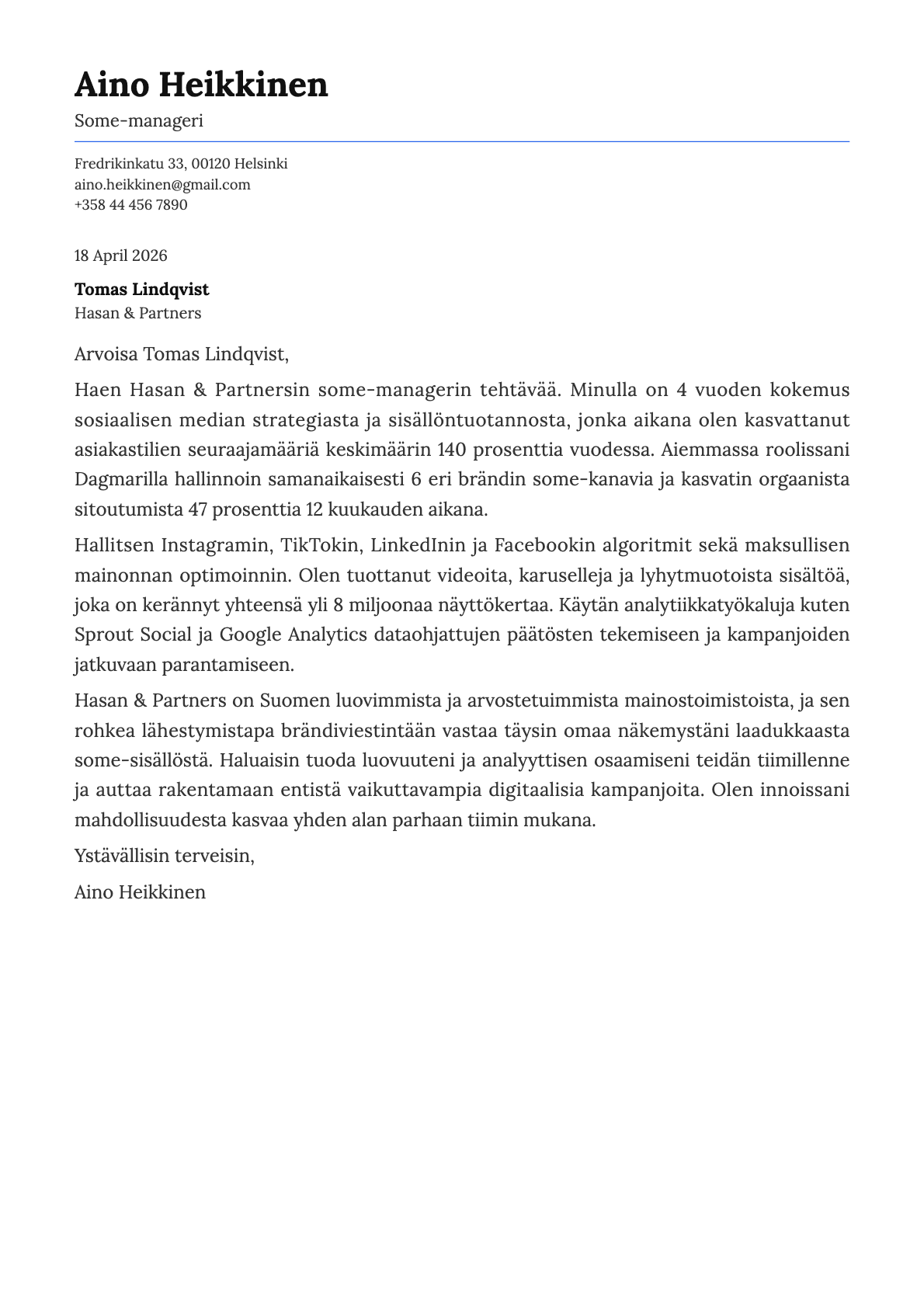 Some-manageri cover letter example