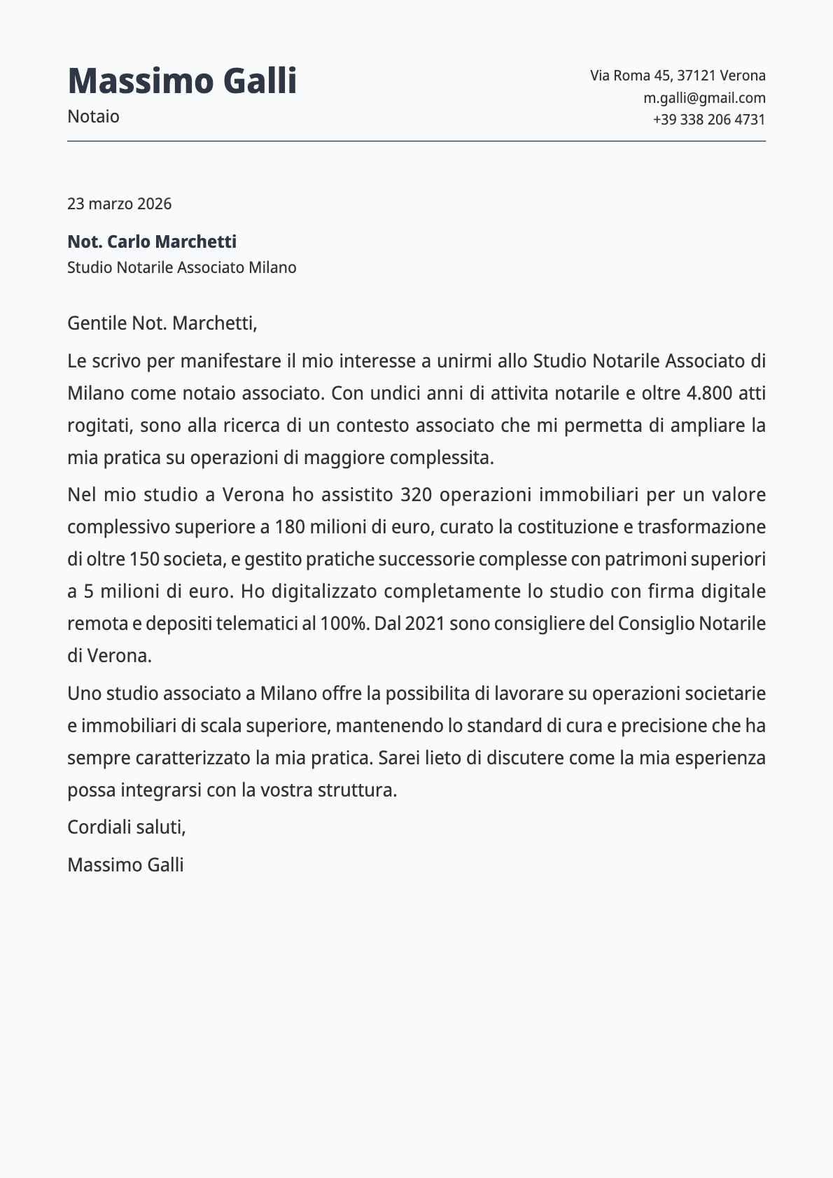 Notaio cover letter example