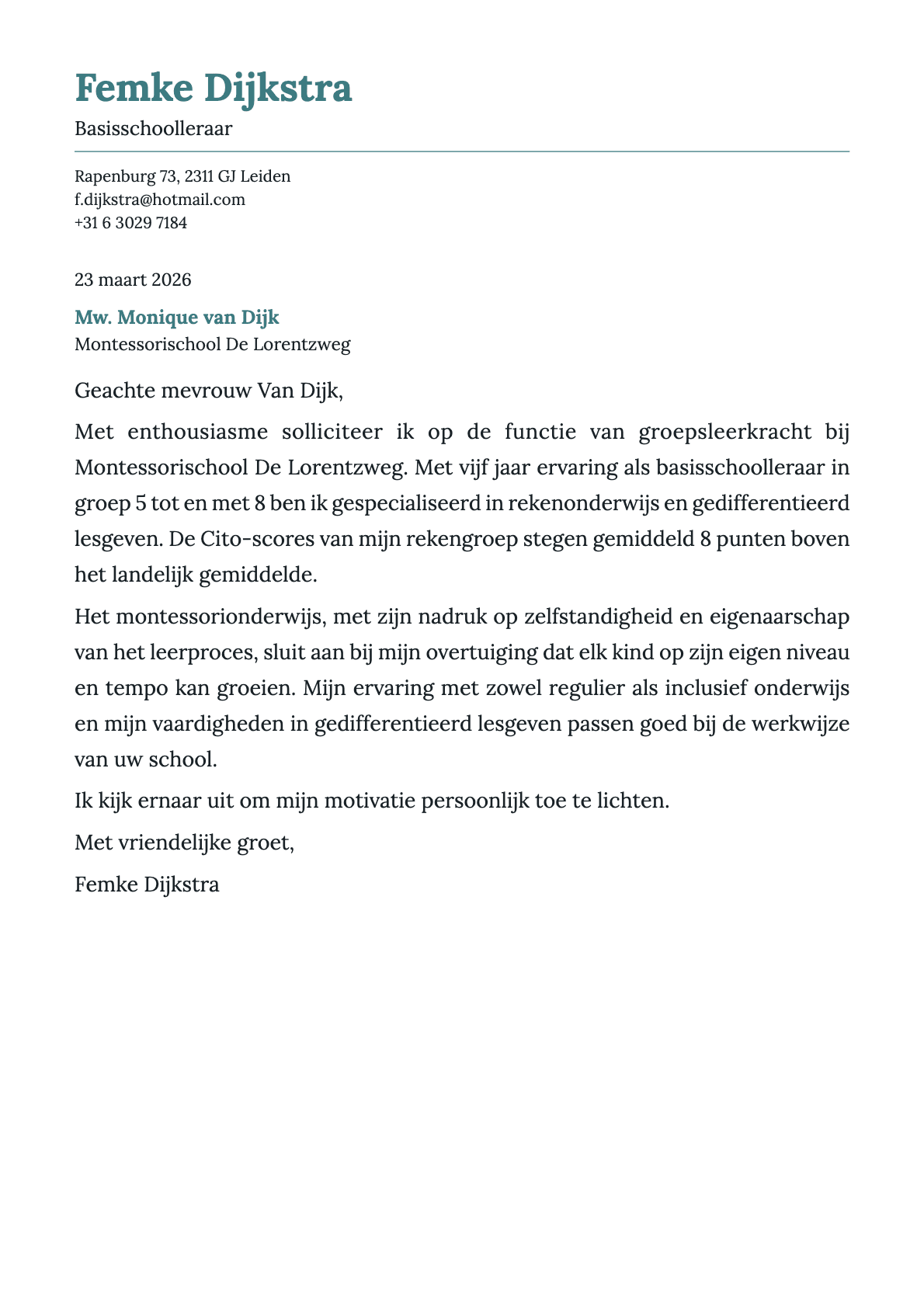 undefined cover letter example