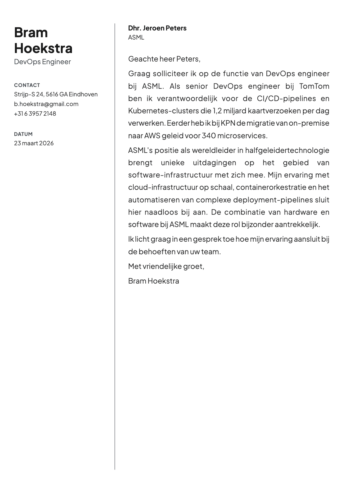 undefined cover letter example