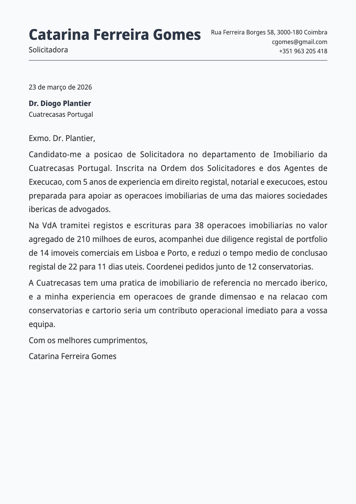Solicitador cover letter example