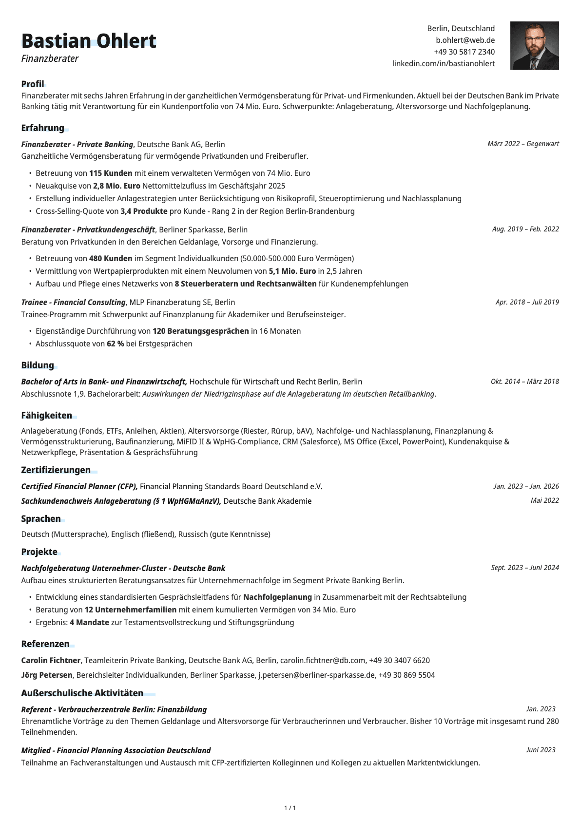 Resume template preview