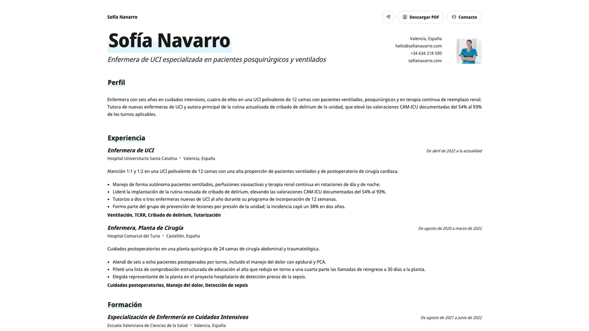 Copper online resume example