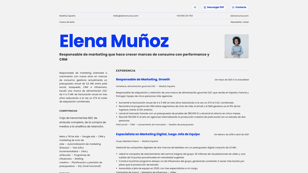 Fern online resume example