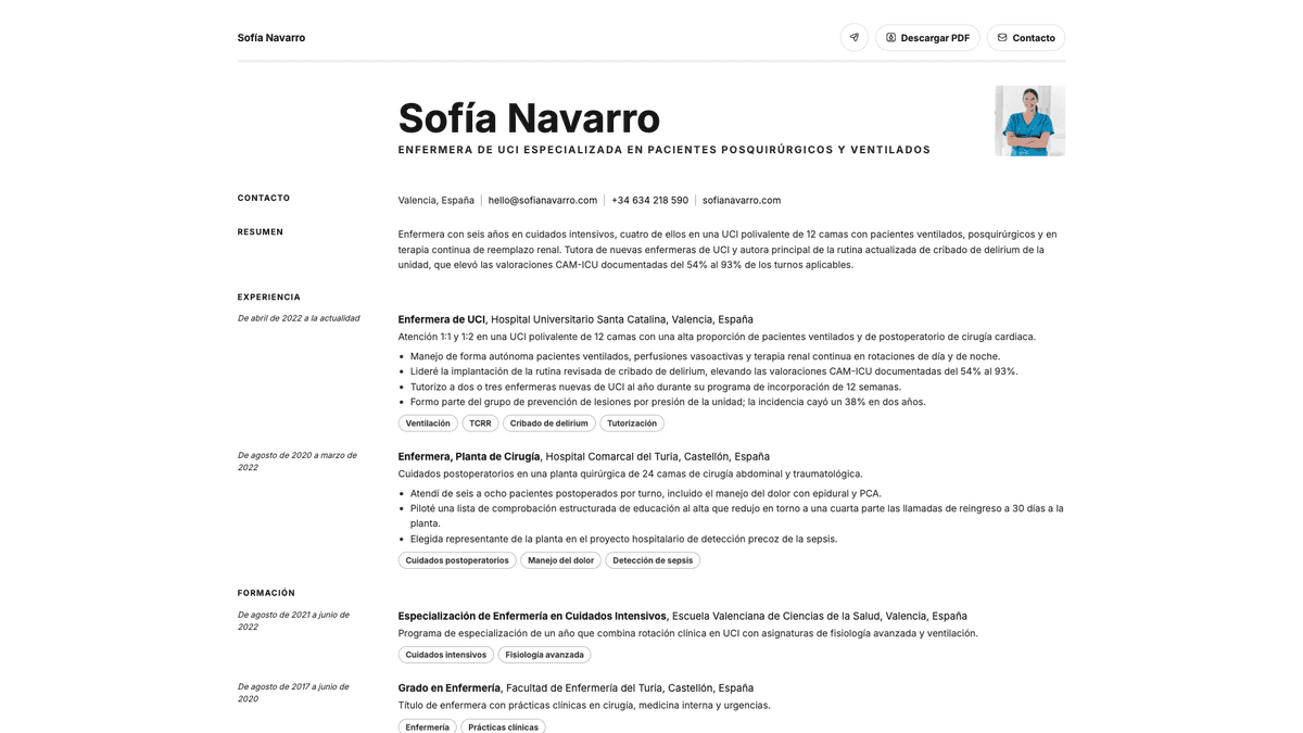 Ivory online resume example