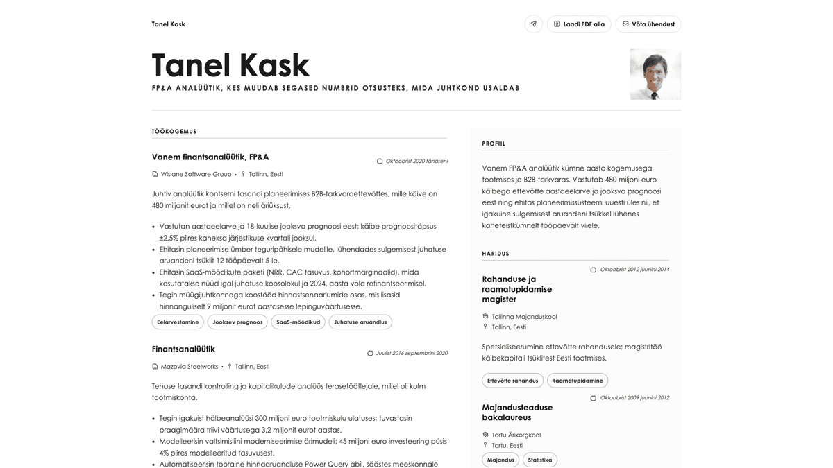 Bronze online resume example