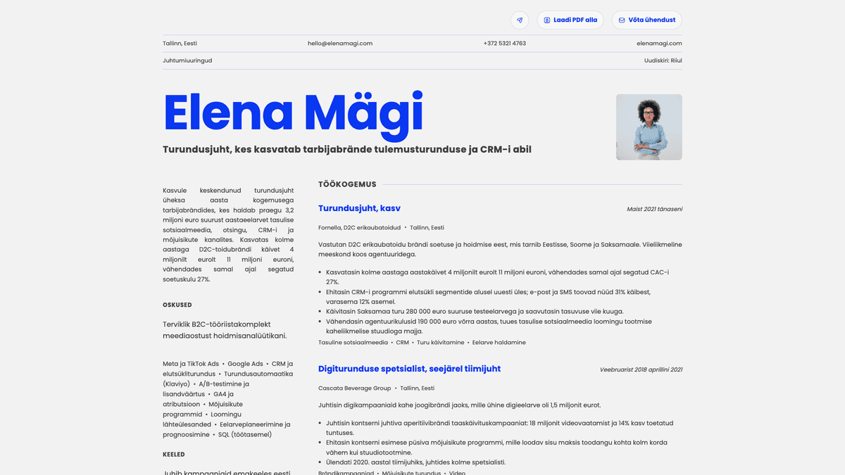 Fern online resume example