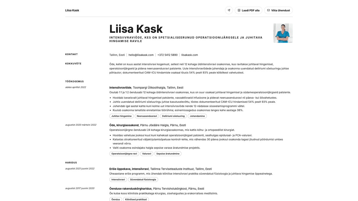 Ivory online resume example