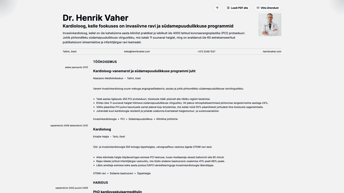 Marble online resume example