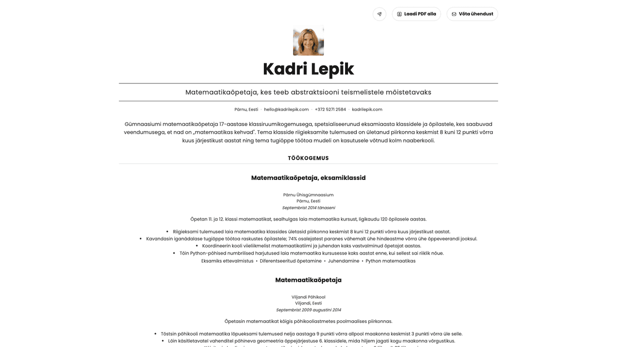Quartz online resume example