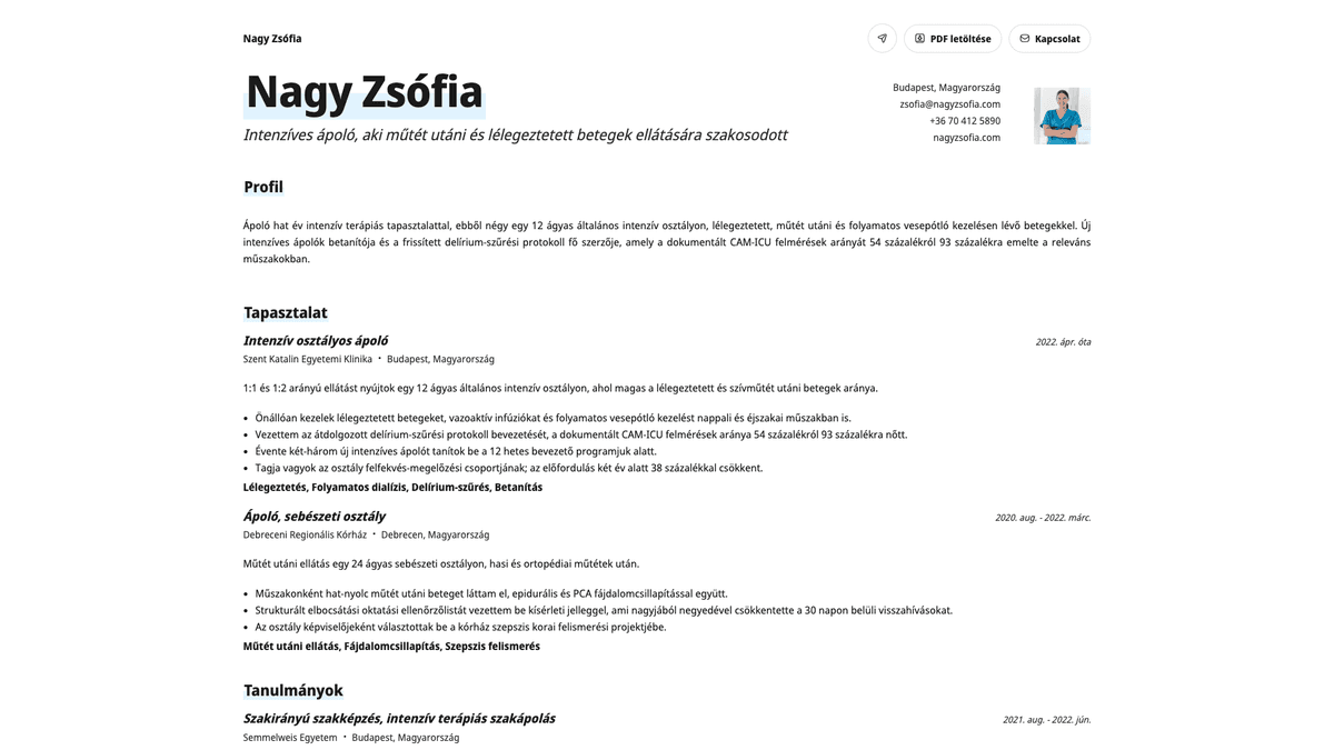 Copper online resume example