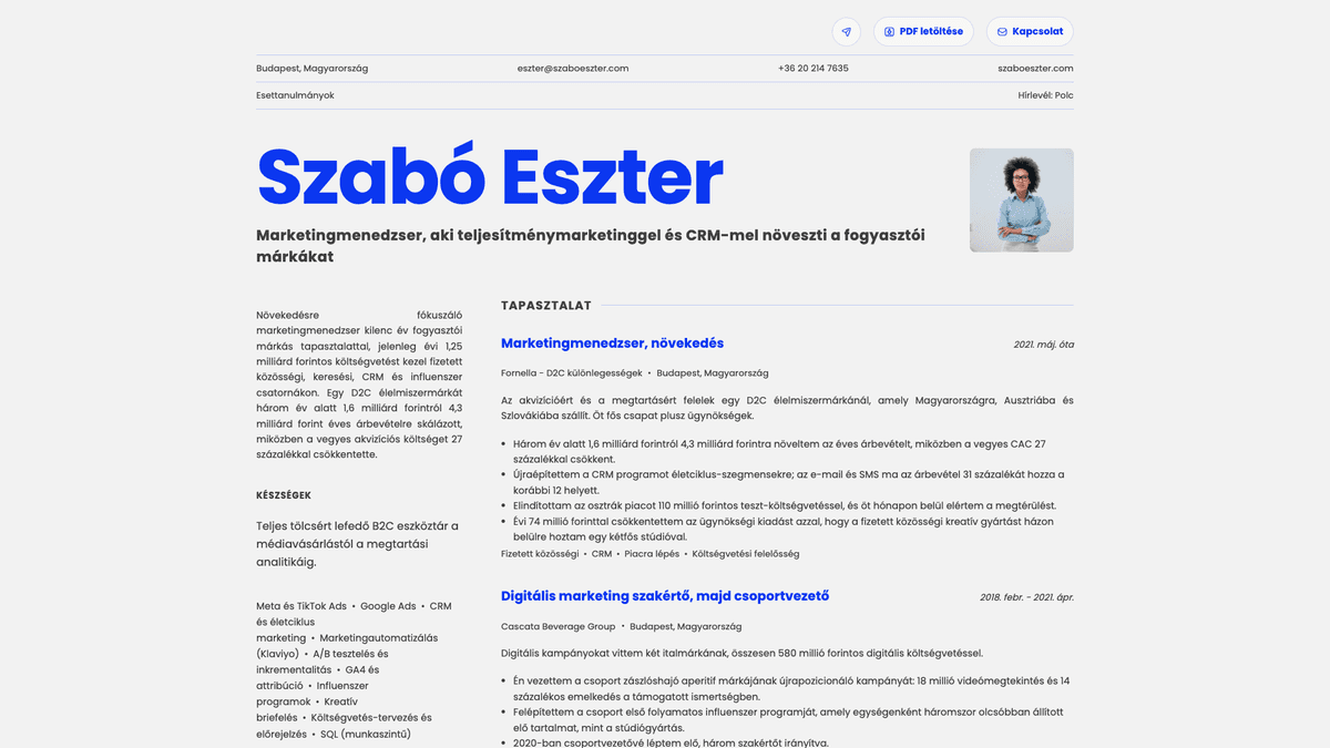 Fern online resume example