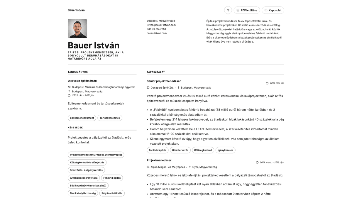 Obsidian online resume example