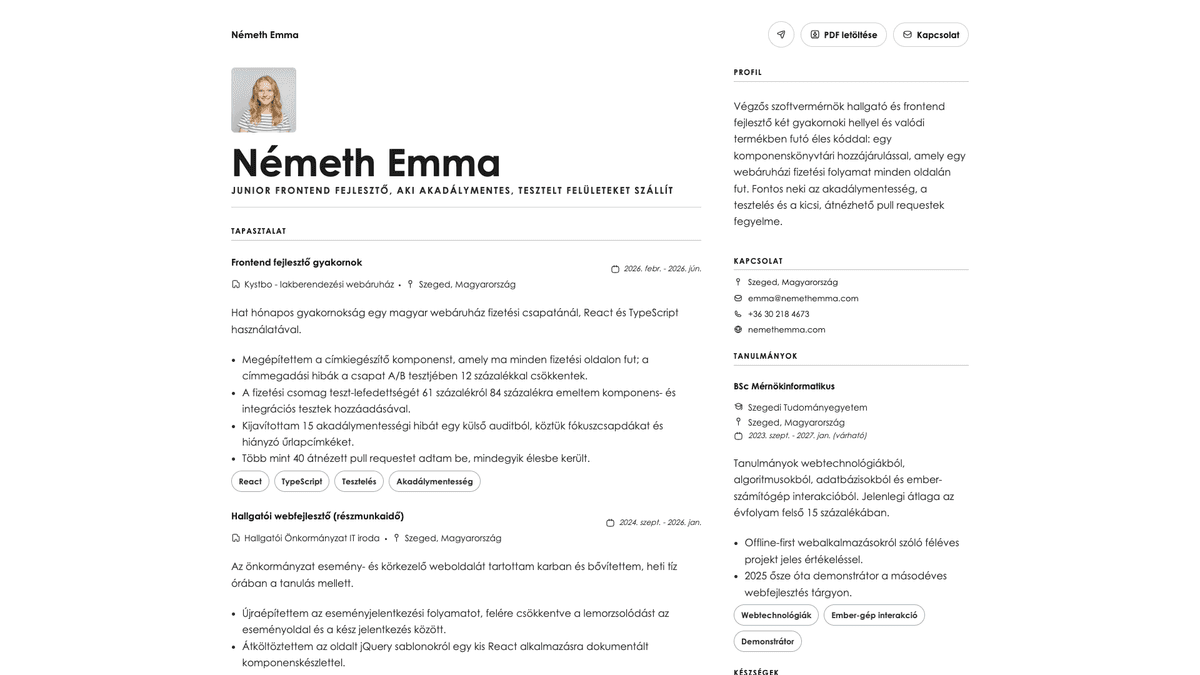 Vanta online resume example