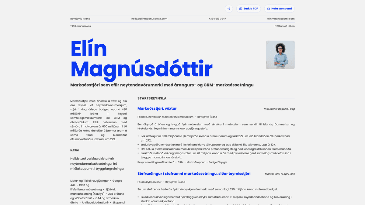 Fern online resume example