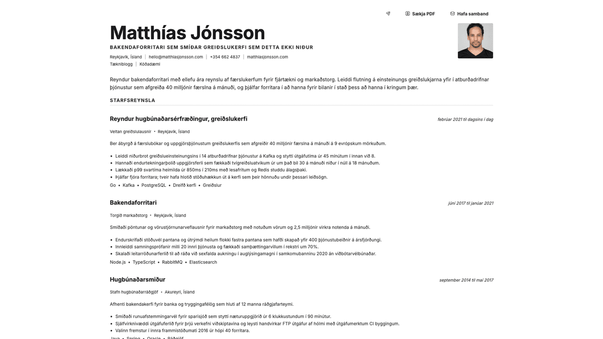 Platinum online resume example