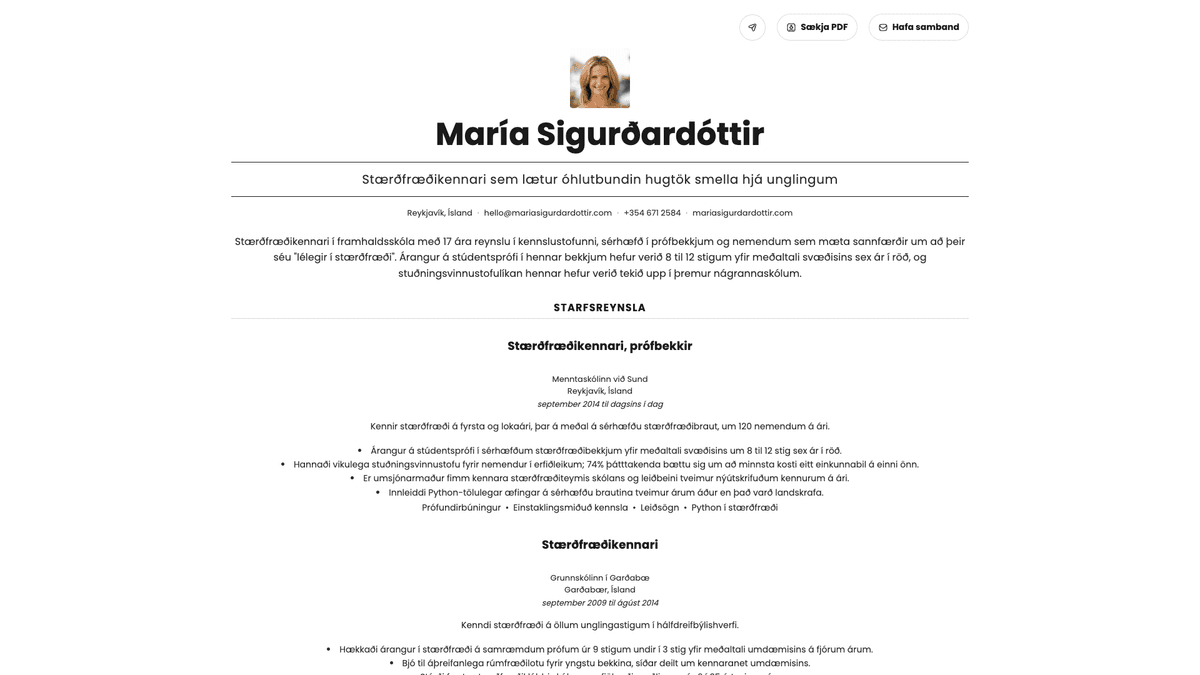 Quartz online resume example