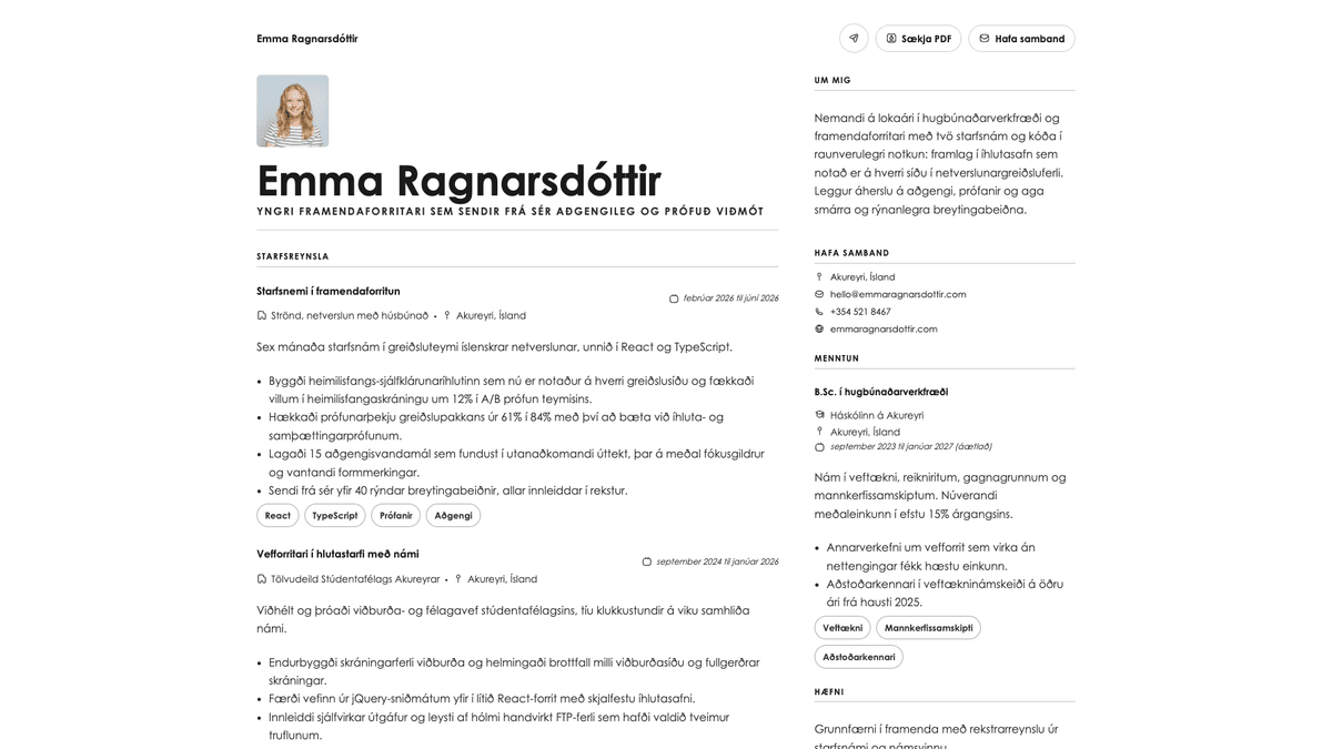 Vanta online resume example