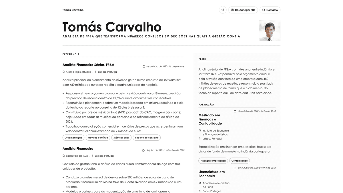 Bronze online resume example