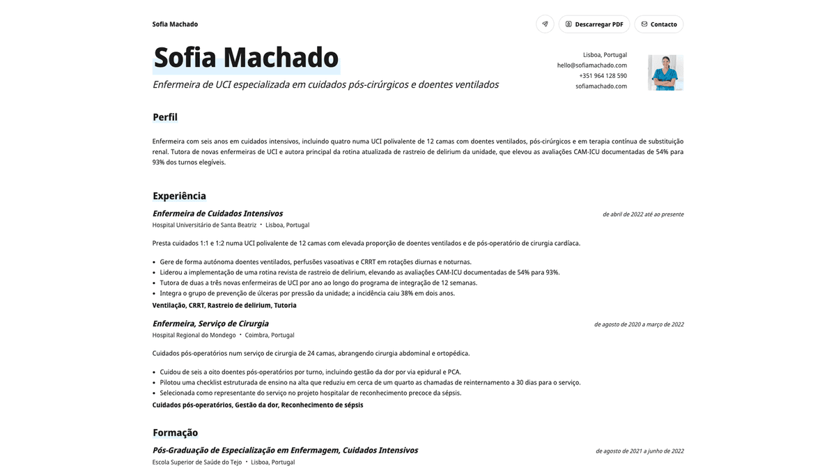 Copper online resume example