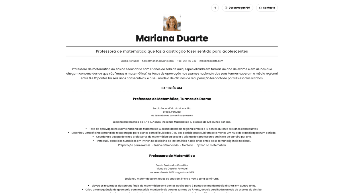 Quartz online resume example