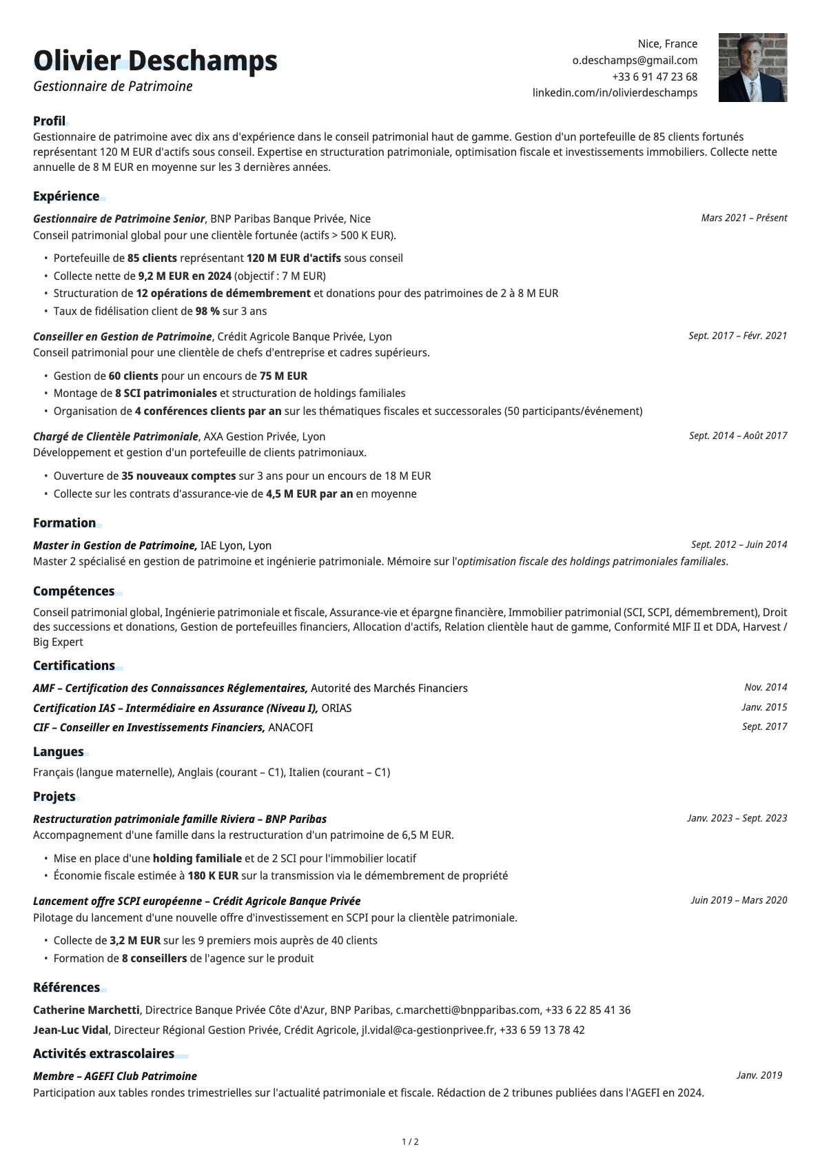 Resume template preview