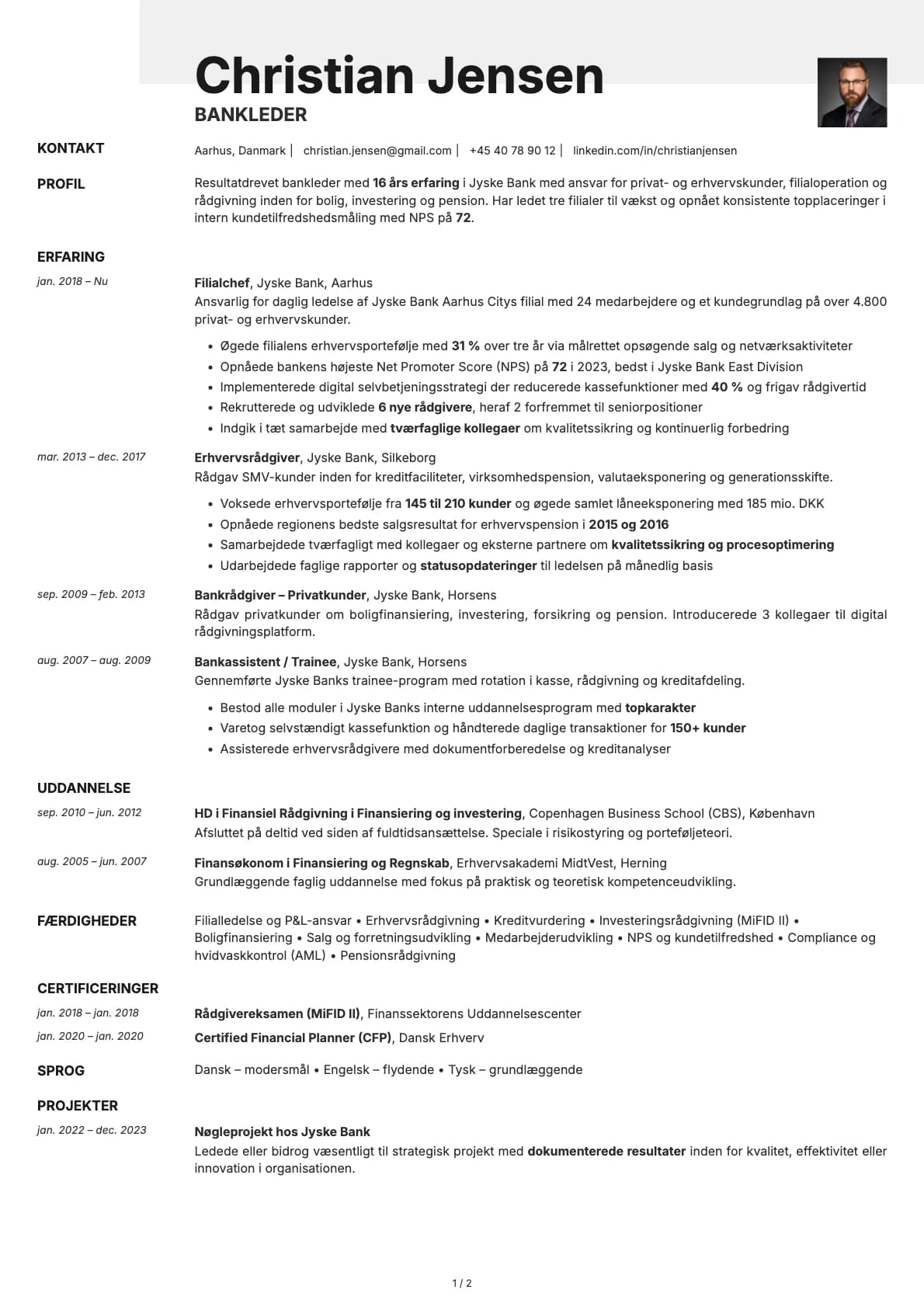 Bankleder resume example