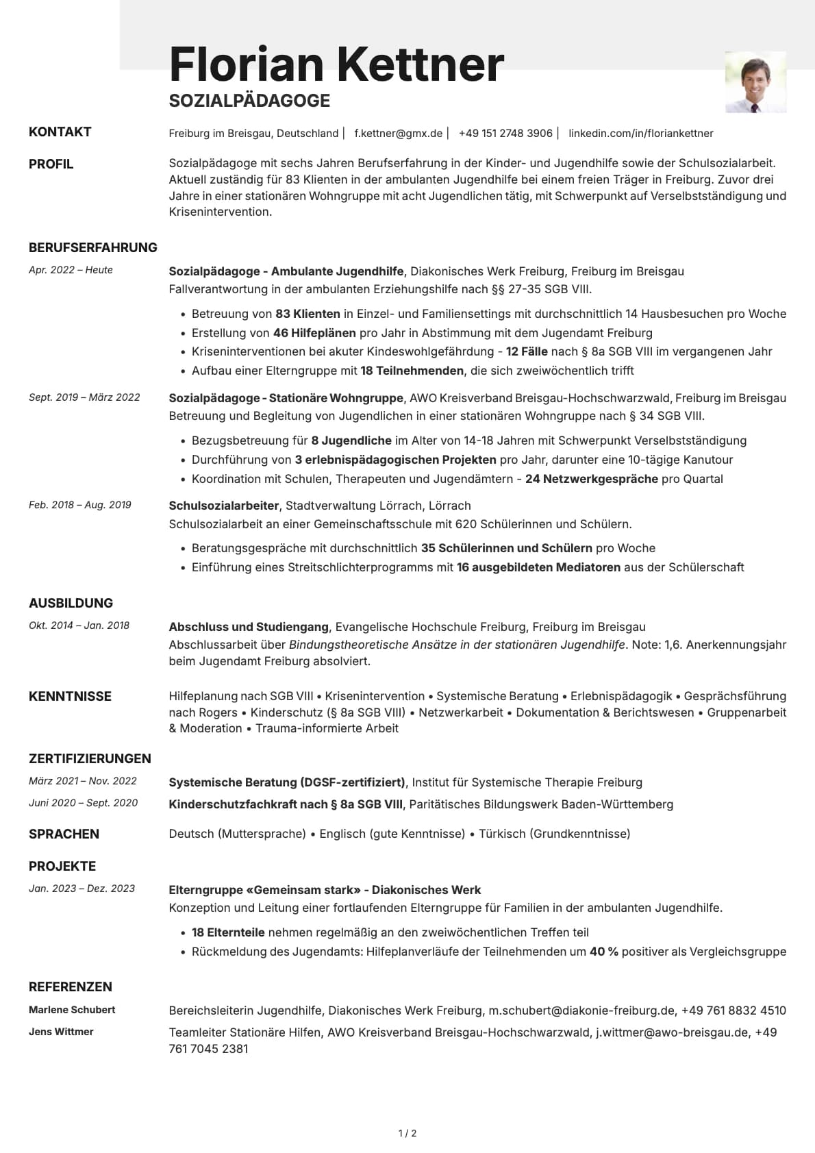 Sozialpaedagoge resume example