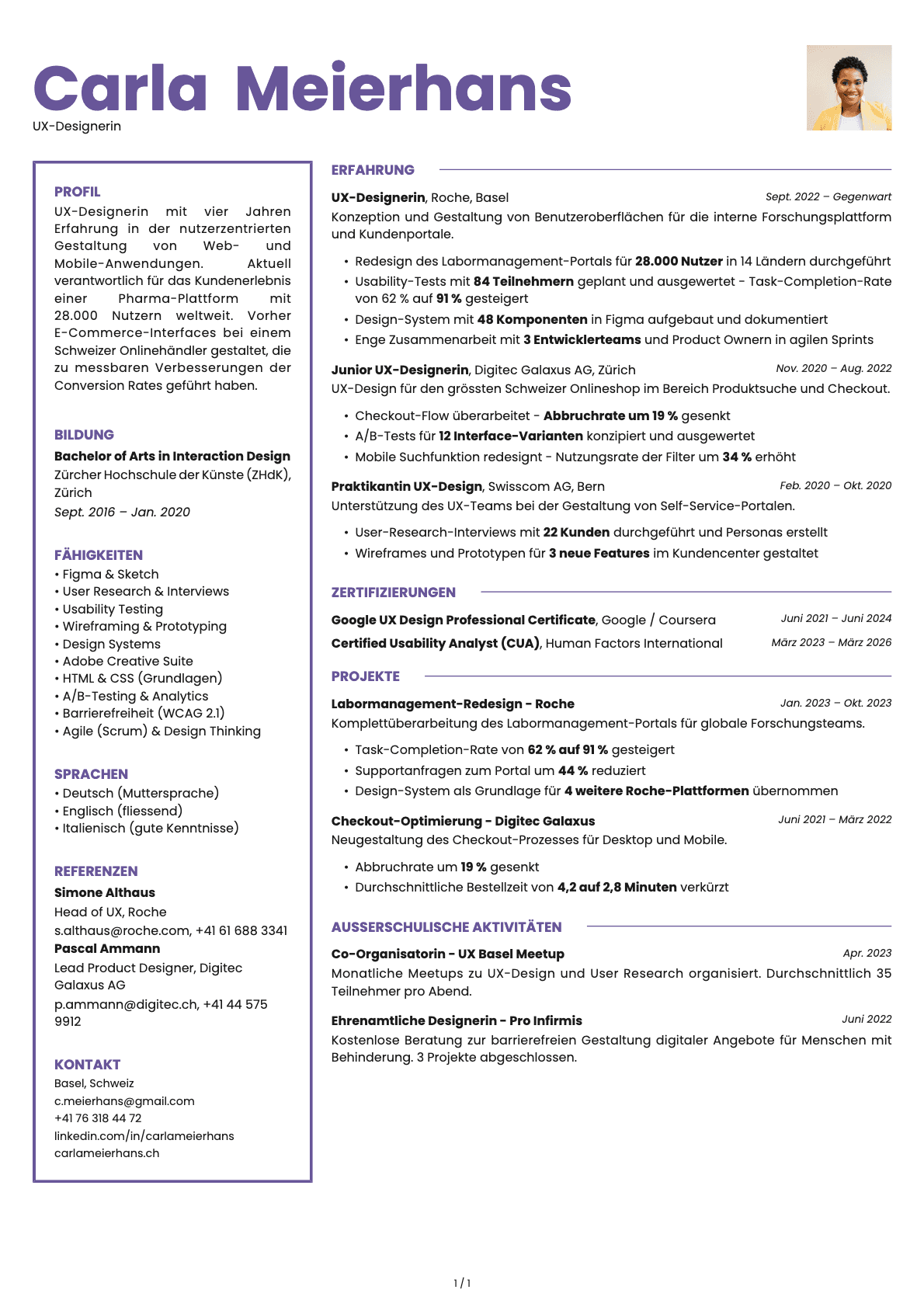 UX-Designer resume example