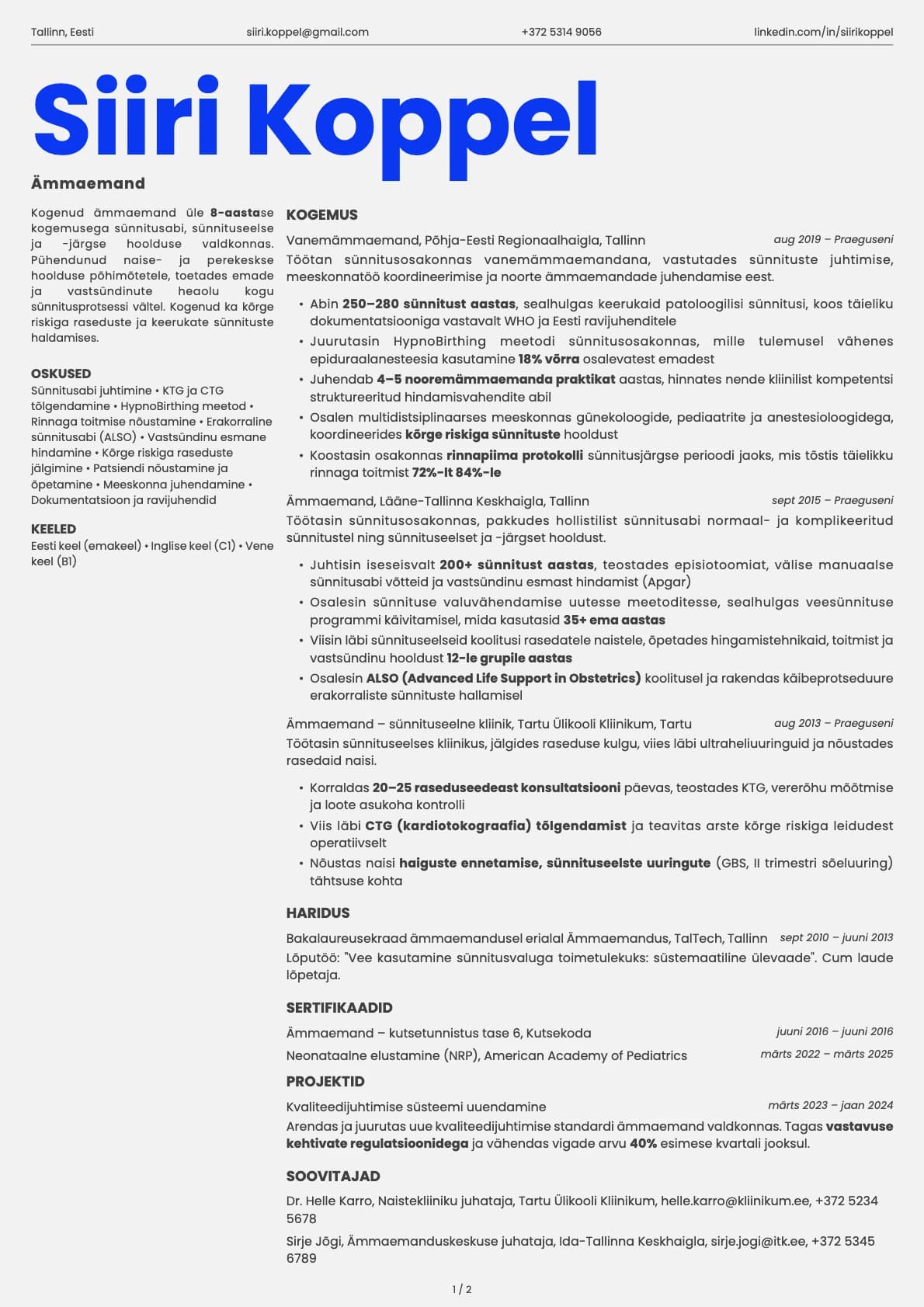 Ämmaemand resume example