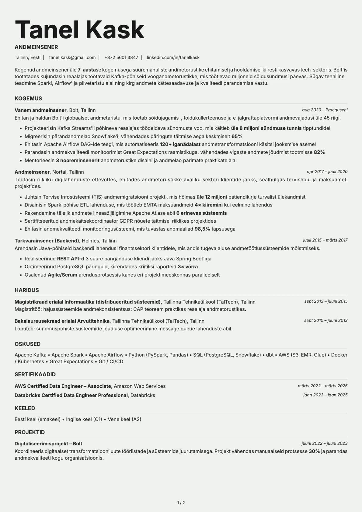 Andmeinsener resume example