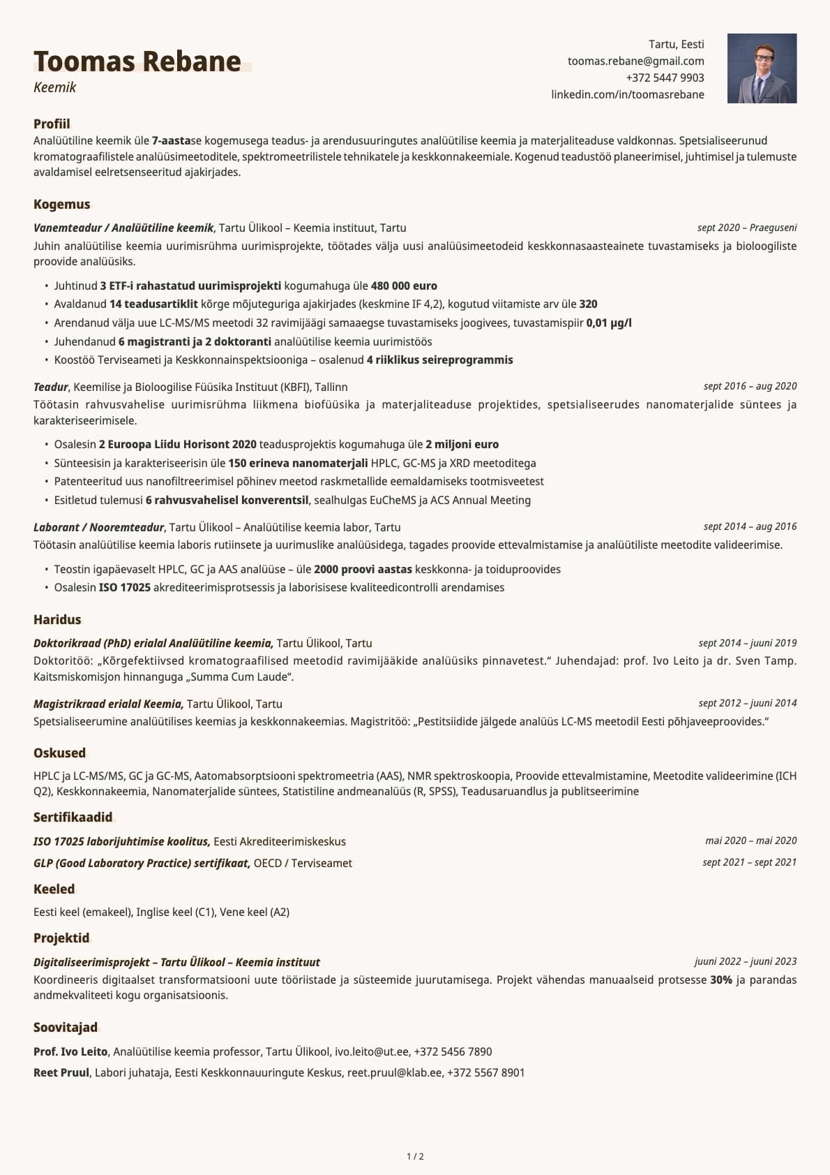 Keemik resume example