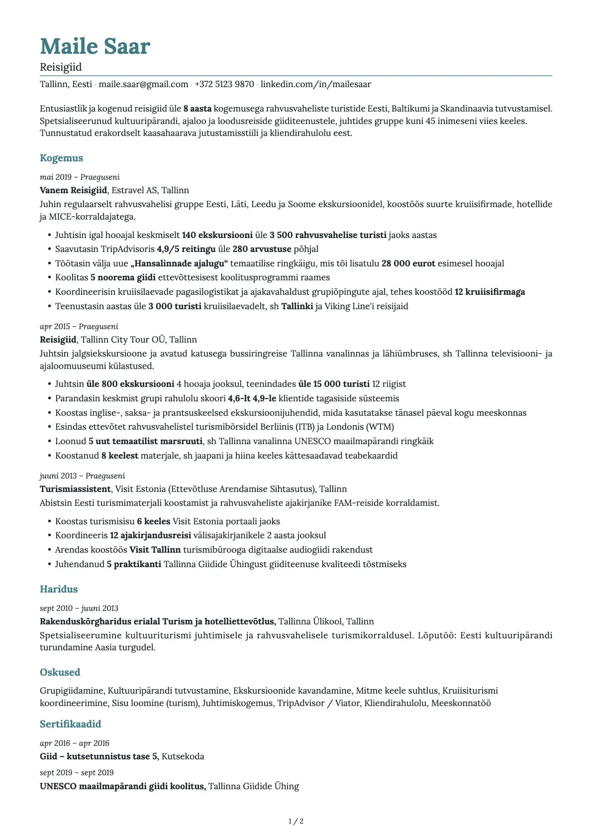 Reisigiid resume example