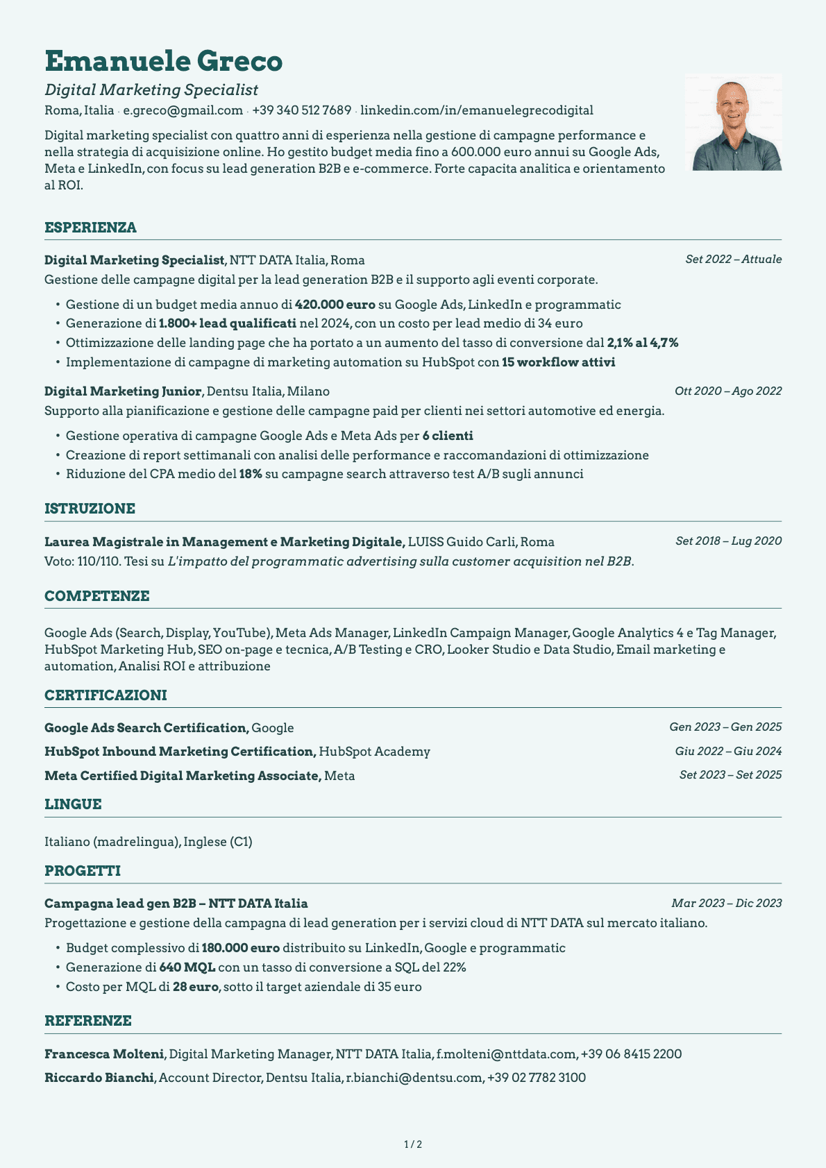 Digital Marketing Specialist resume example
