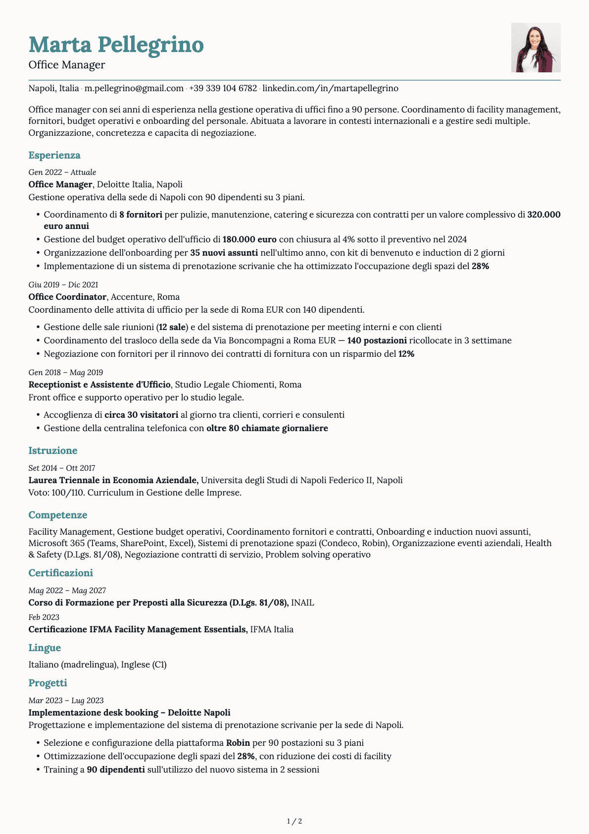 Office Manager resume example