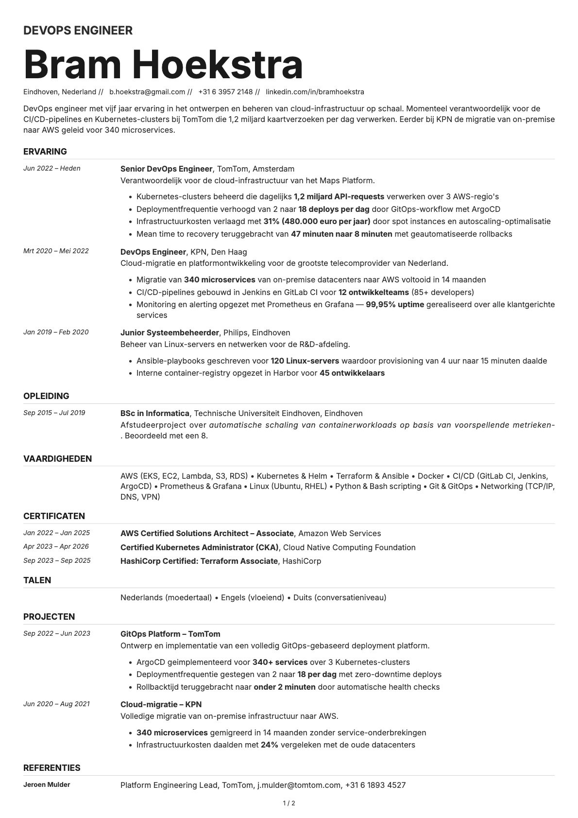 DevOps Engineer resume example