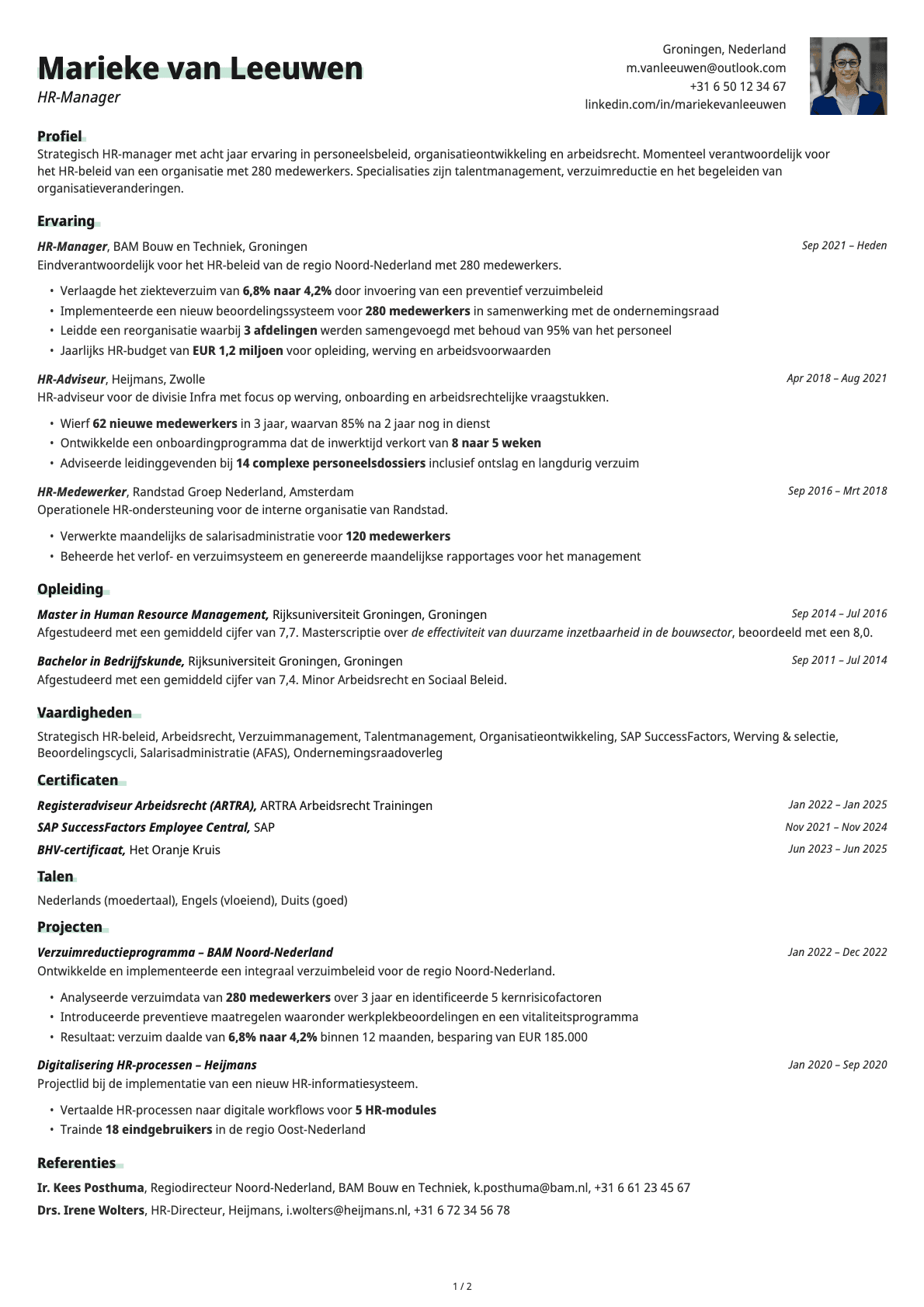 HR-Manager resume example