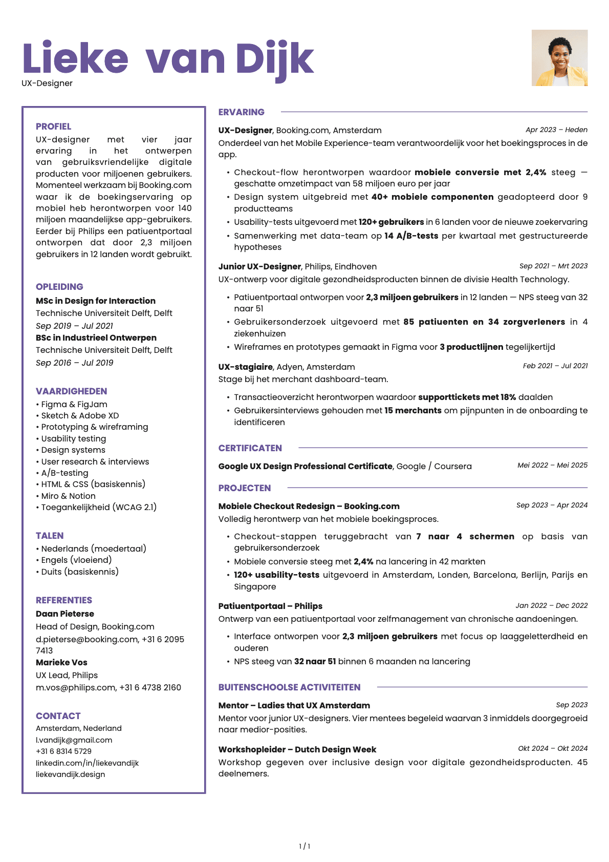 UX-Designer resume example