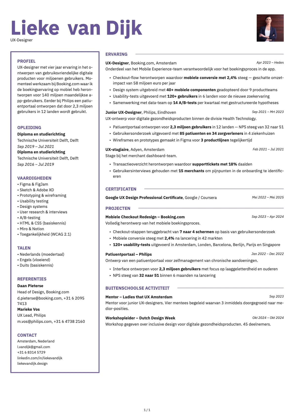 UX-Designer resume example