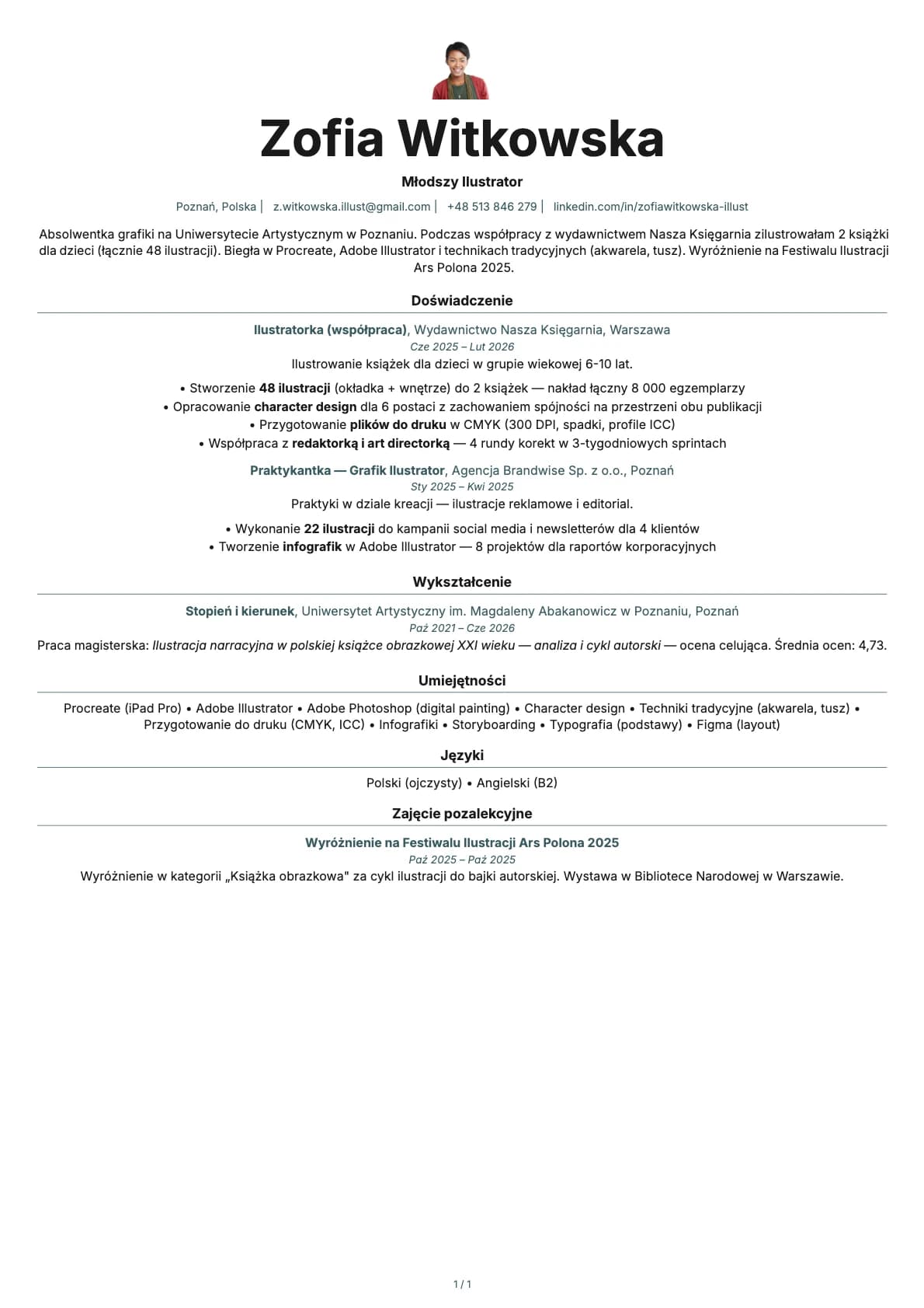 Mlodszy Ilustrator resume